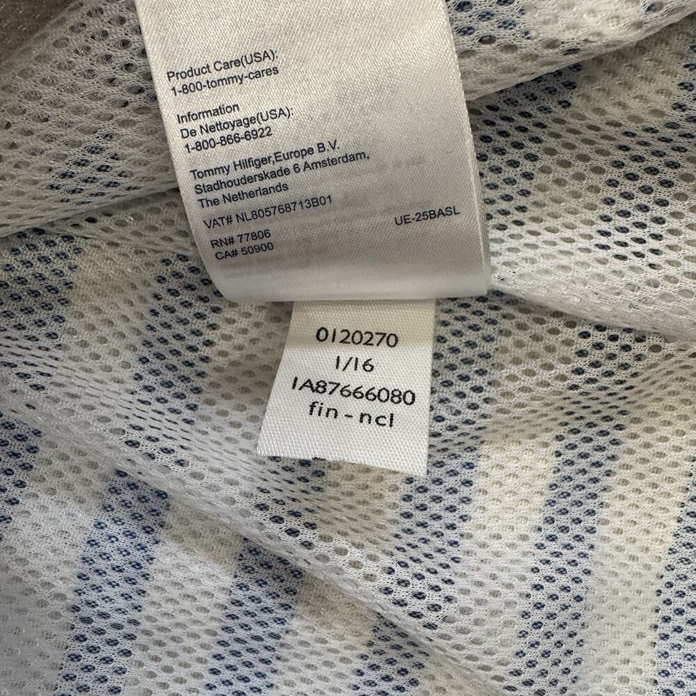 Tommy Hilfiger Light Blue and White Striped Hooded Utility Jacket - Picture 10 of 13